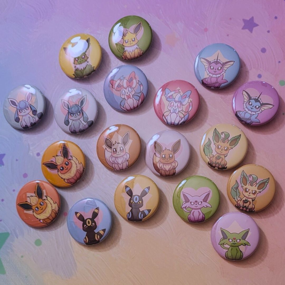 Eeveelutions | Chibi Buttons