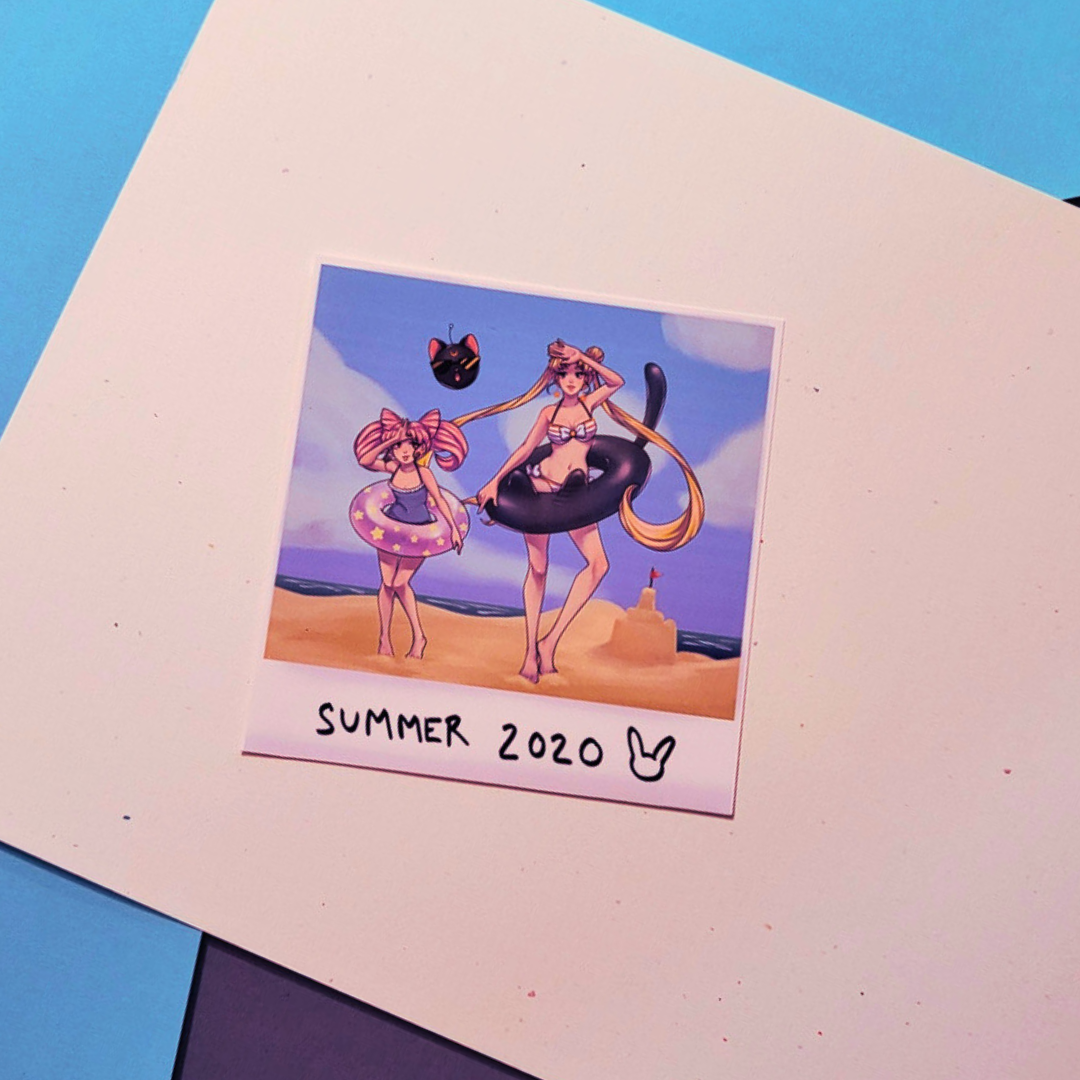 Beach Bunny Faux Polaroid Print Product Photo