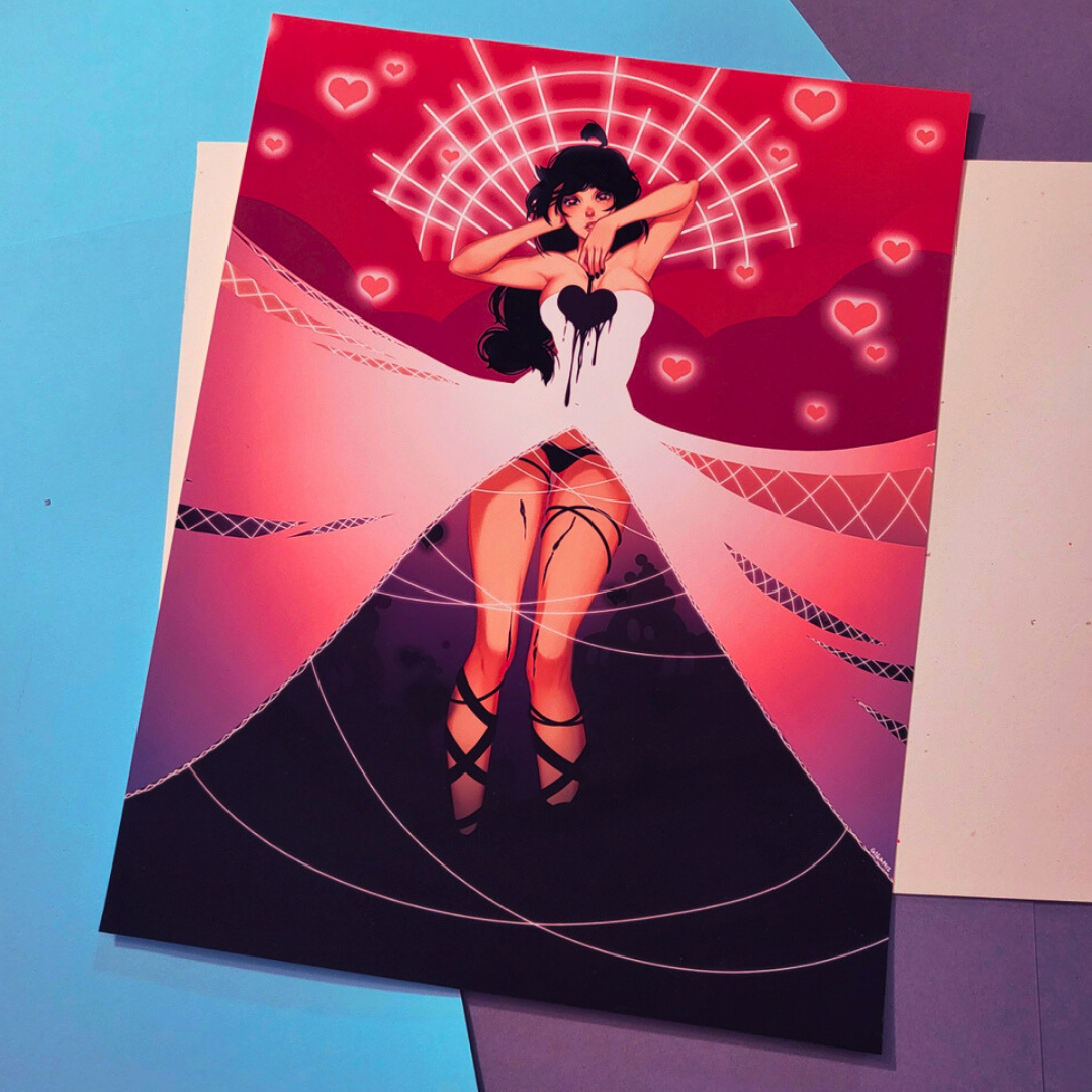 Black Heart Print Product Photo