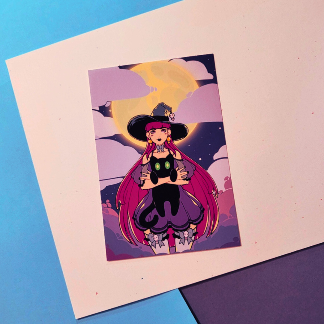 Full Moon Witch Print Product Photo