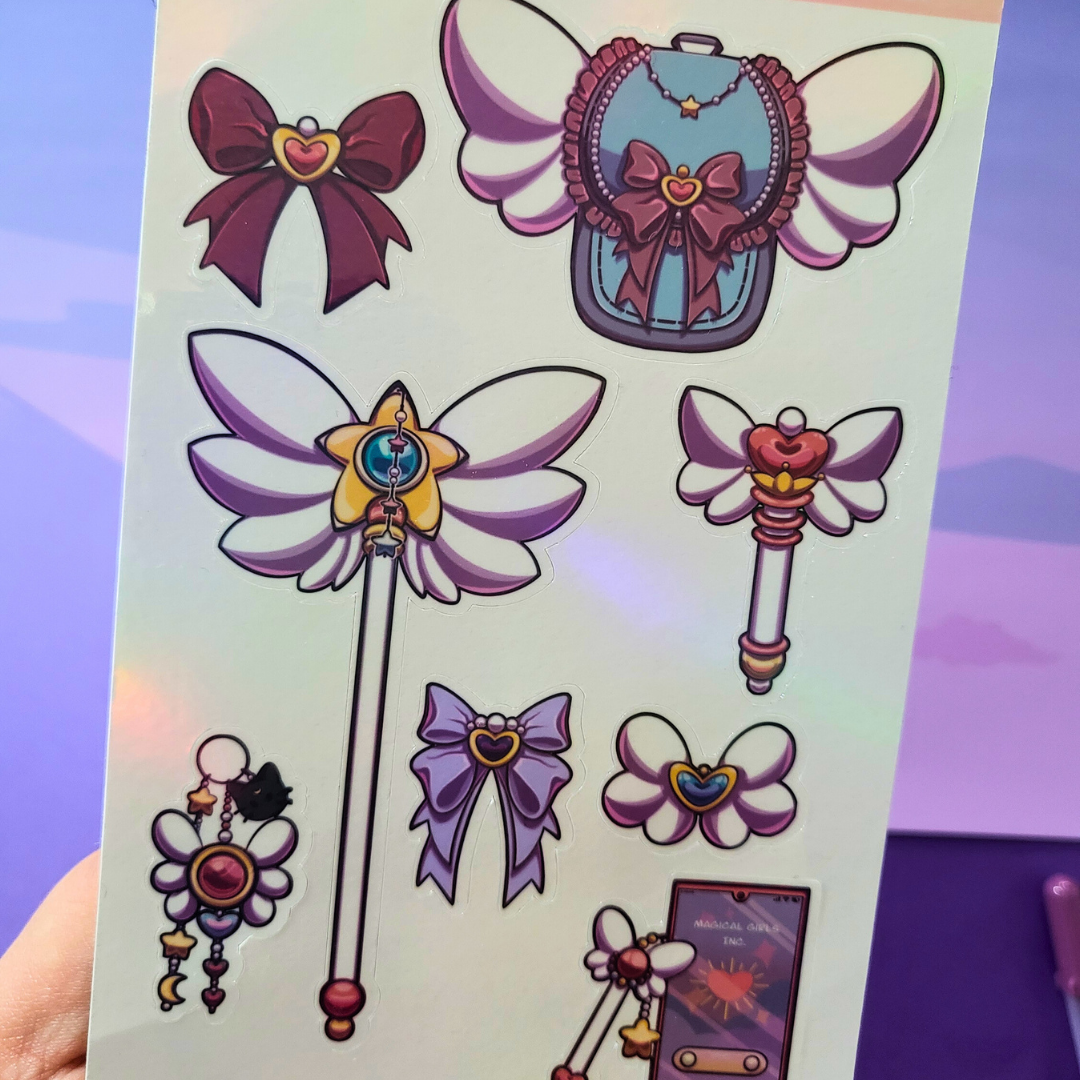 Magical Girl Accessories Holo Sticker Sheet Product Photo 1