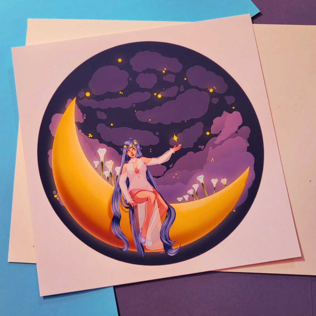Moon Flower Print Product Photo