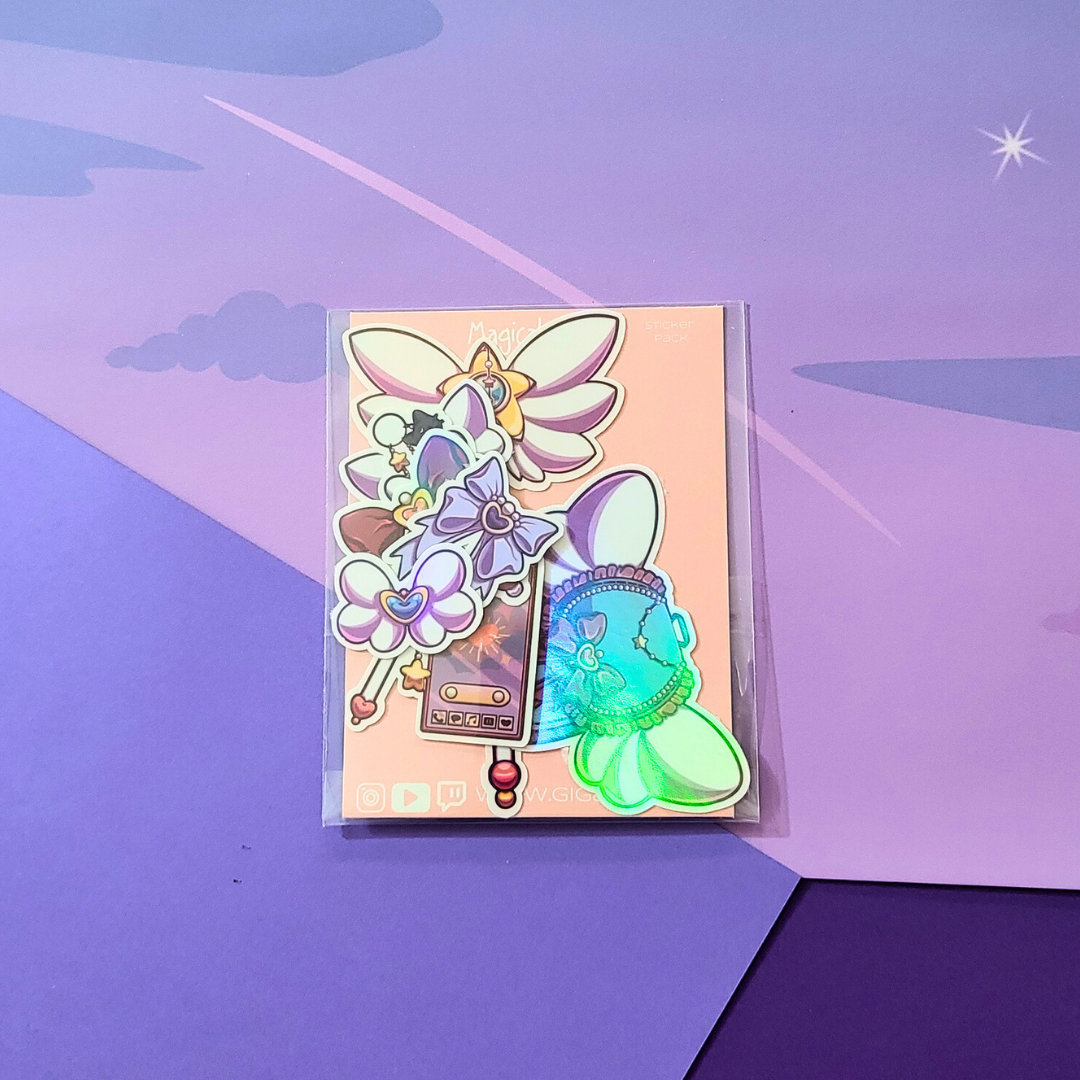 Magical Girl Accessories Holo Sticker Pack Product Photo